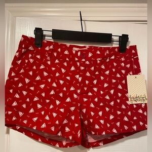 NWT Bebop Size 3 Red White Sailboat Anchor Shorts Cotton Stretch Nautical Beach